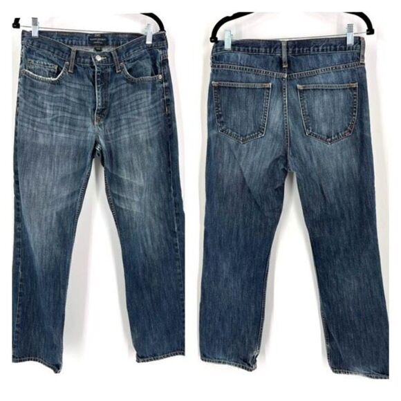 Banana Republic Men's Stretch Straight Jeans Blue Denim Medium Wash Size 32/30 - Picture 1 of 9